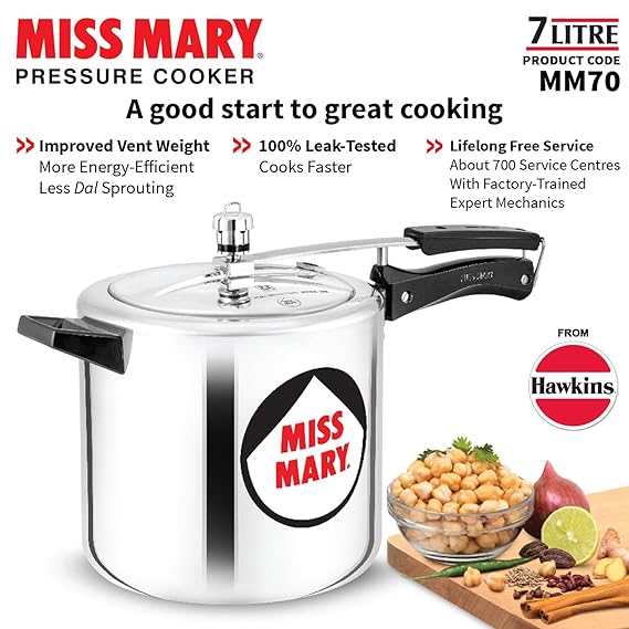 Hawkins 7 Litre Miss Mary Pressure Cooker (2 Pcs )  - Googie Store India