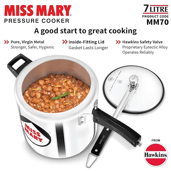 Hawkins 7 Litre Miss Mary Pressure Cooker (2 Pcs )  - Googie Store India