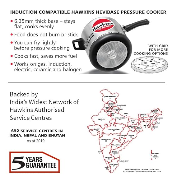 Hawkins 6.5 Litre Hevibase Pressure Cooker ( 1 Pcs ) - Googie Store India
