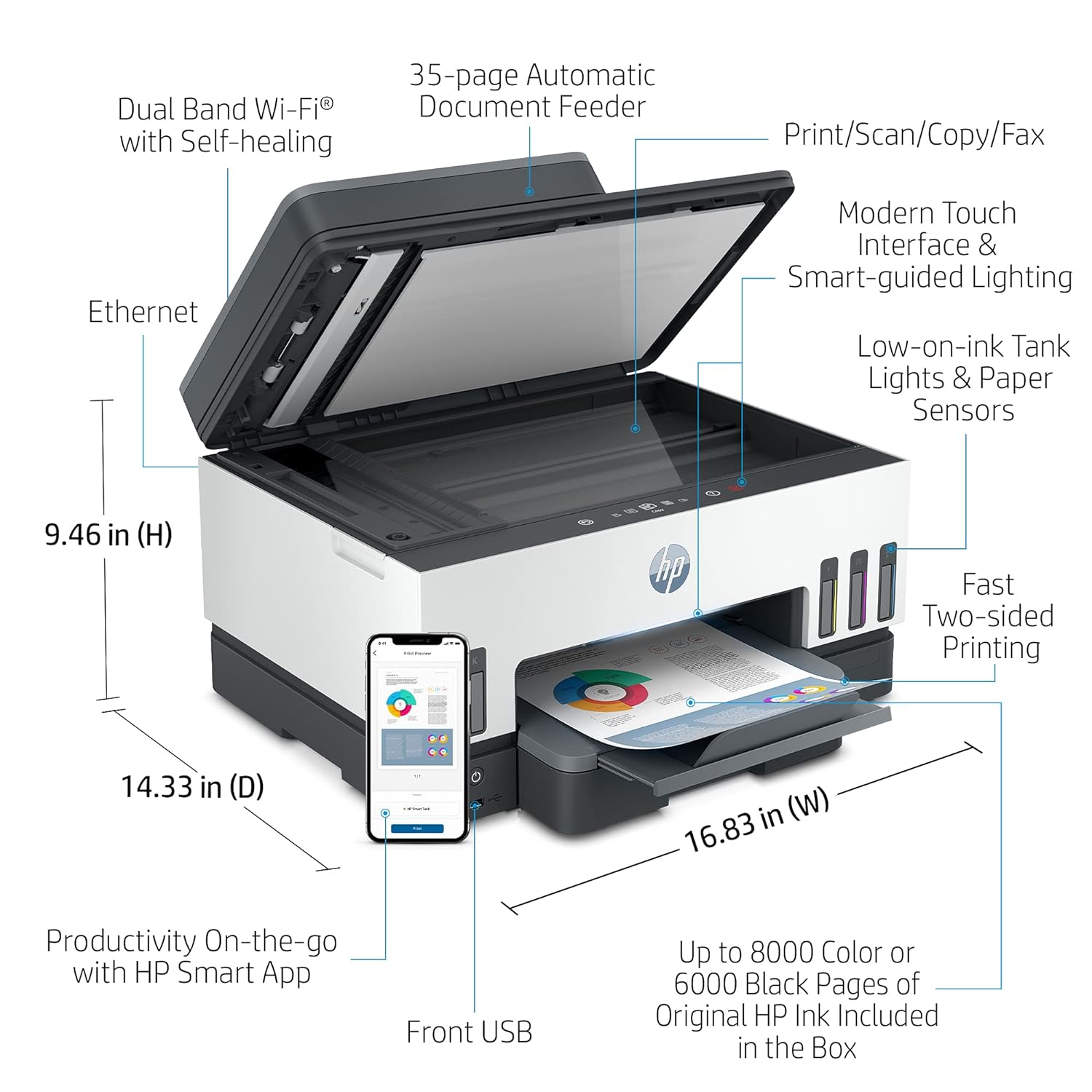 HP Smart Tank Printer Aio 790 Wifi Auto Duplex with 1 Year Warrenty  - Googie Store India